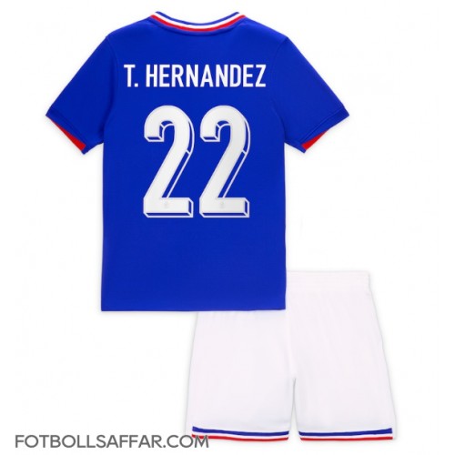 Frankrike Theo Hernandez #22 Hemmadräkt Barn EM 2024 Kortärmad (+ Korta byxor)